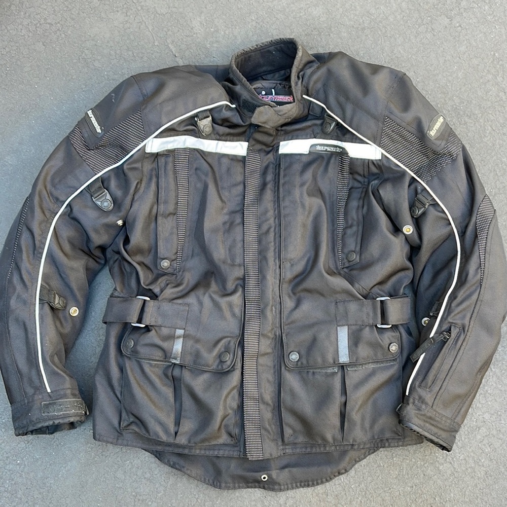 Tourmaster transition 3.0 Motorcycle Jacket peeling on sleeeves Mens SML 42